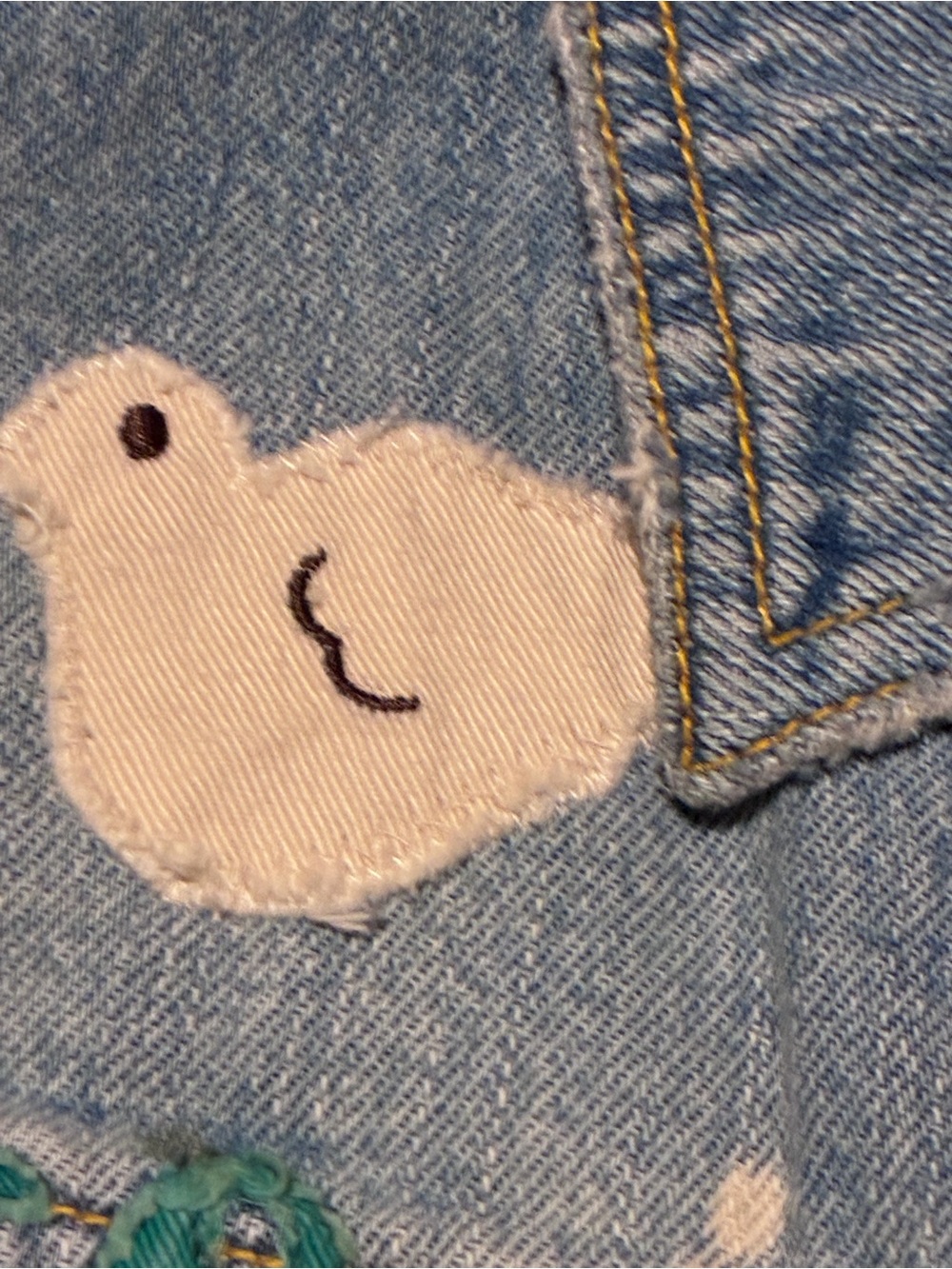 Hollister Light Blue Denim Jacket with Fun Patches, size large, 100% cotton - Picture 9 of 15